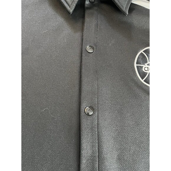 Vintage Adidas Black Warm Up Basketball Track Mens Shirt Button Up Size 2XL - Picture 3 of 8